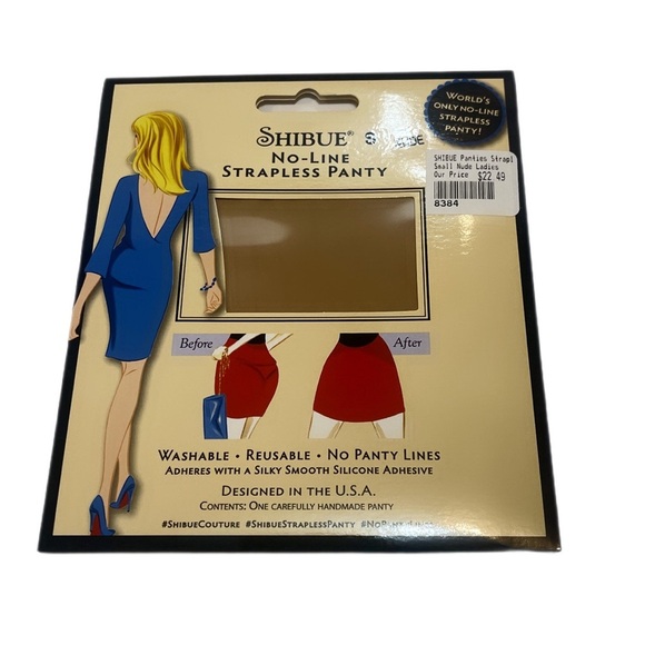 NWT Shibue No-Line Washable Reusable Classic Strapless Thong Panty Underwear S - Picture 2 of 4